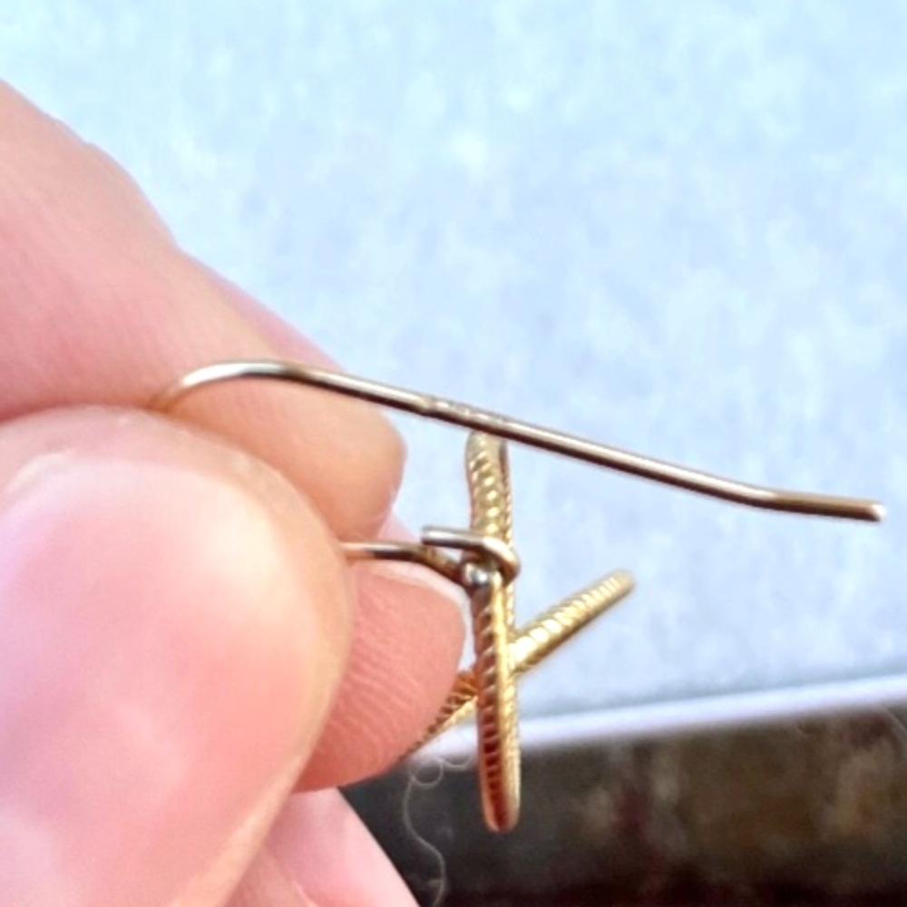 Gold Fill Oval Drop Earrings - Picture 4 of 4
